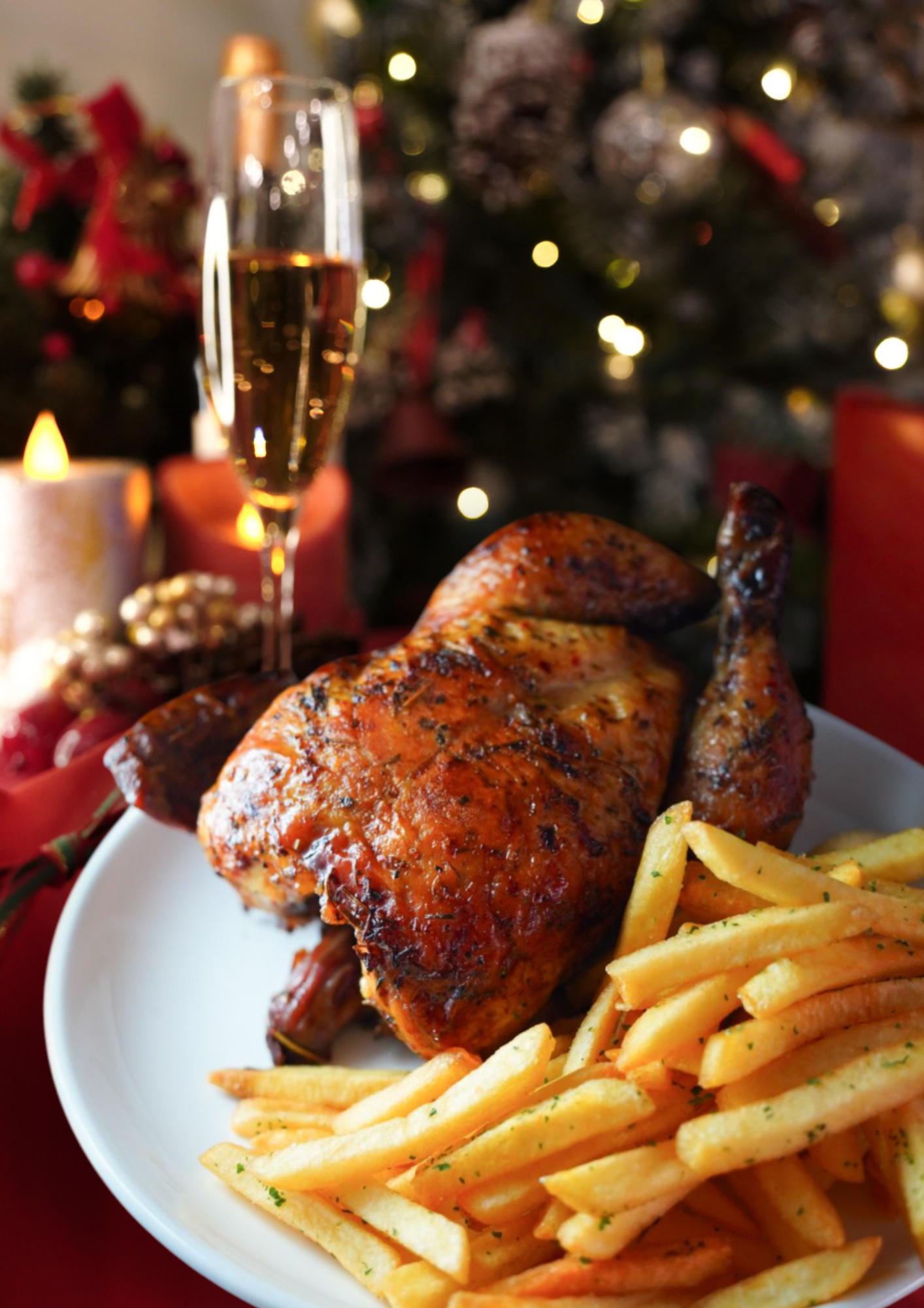 ロティサリーチキン1羽(ホール)+ フライドポテトポテト付き